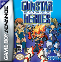 Gunstar Future Heroes box art for GameBoy Advance